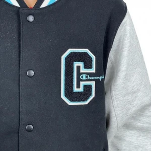 Jaqueta Champion Reverse Weave Letterman Black 3