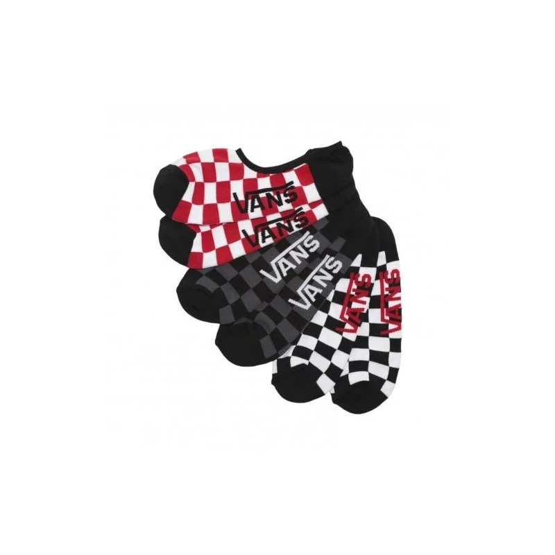Meia Vans Classic Super No Show Red White Check