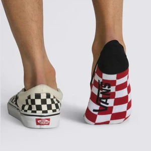 Meia Vans Classic Super No Show Red White Check 2