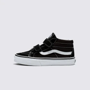 Tênis Vans Infantil Sk8 Mid Reissue Velcro Black White 3