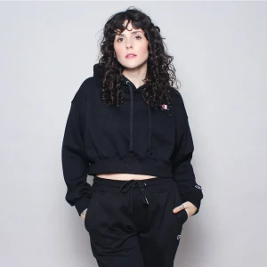 Moletom Champion Feminino Cropped Logo C Black 4