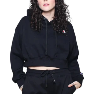 Moletom Champion Feminino Cropped Logo C Black 1