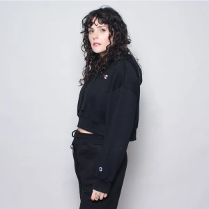 Moletom Champion Feminino Cropped Logo C Black 3