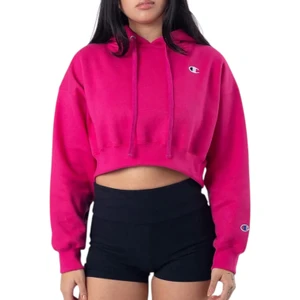 Moletom Champion Feminino Cropped Logo C Cherry 1