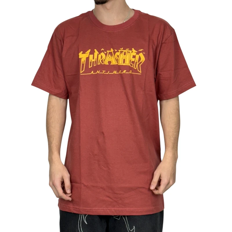 CAMISETA THRASHER ANTI HERO PIGEON MAG MARROM