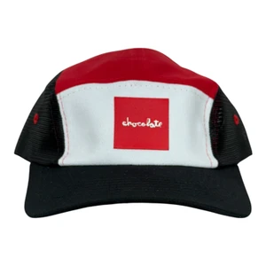 Boné Chocolate 5 Panel Mesh Preto Vermelho 1