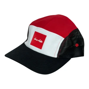 Boné Chocolate 5 Panel Mesh Preto Vermelho 2