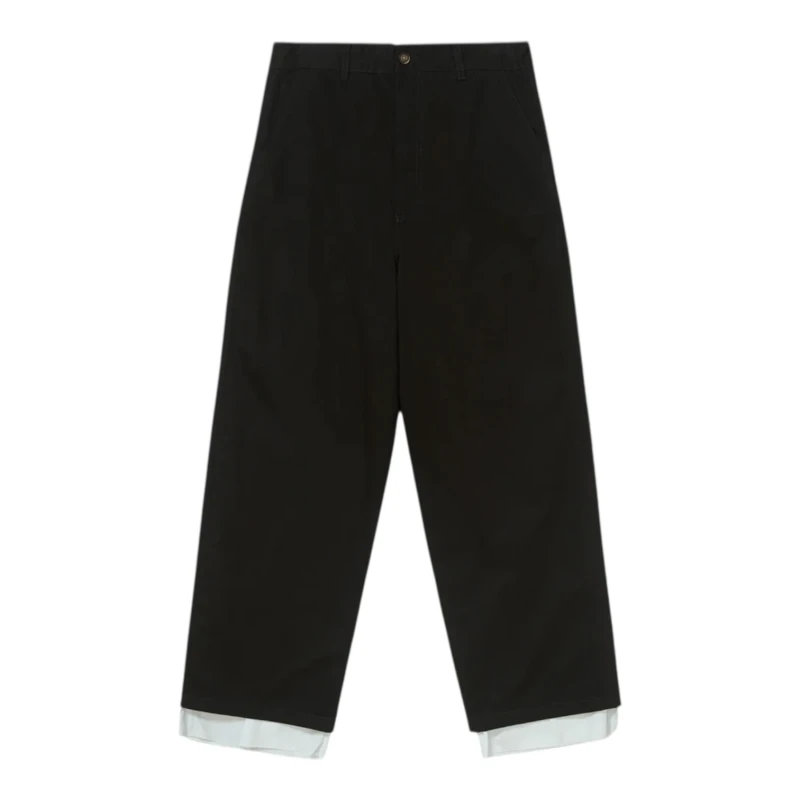 CALÇA PIET CHINO LINED WIDE LEG TROUSERS BLACK