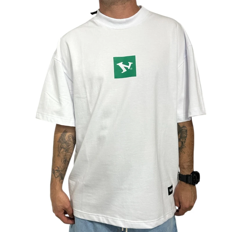 CAMISETA NEW OVERSIZED LOGO BRANCO 201107
