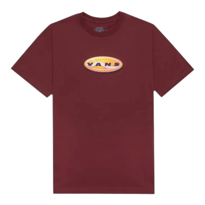 Camiseta Vans Infantil Chrome Finish Bordeaux