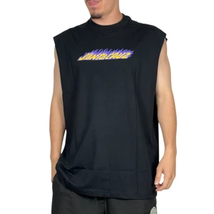 Regata Santa Cruz Oversized Flame Strip Hand Preto 2