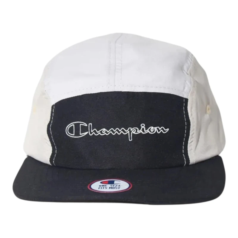BONÉ CHAMPION 5 PANEL MICRO SCRIPT BLK OFF KHAKI
