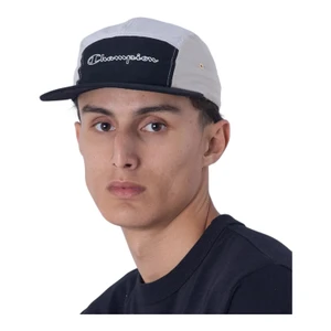 Boné Champion 5 Panel Micro Script Blk Off Khaki 3