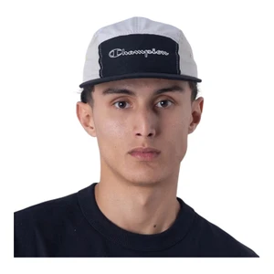 Boné Champion 5 Panel Micro Script Blk Off Khaki 2