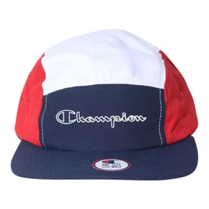 Boné Champion 5 Panel Micro Script Navy Wht Red 1