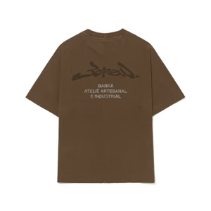 Camiseta Barra Assinatura Atelie Estonada Marrom 2