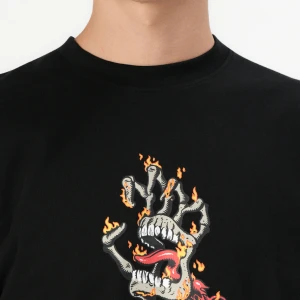 Camiseta Santa Cruz Burnt Bone Hand Preto 2