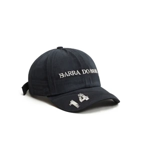 Boné Barra 6 Panel Do Brasil Souvenir Estonado Preto 1