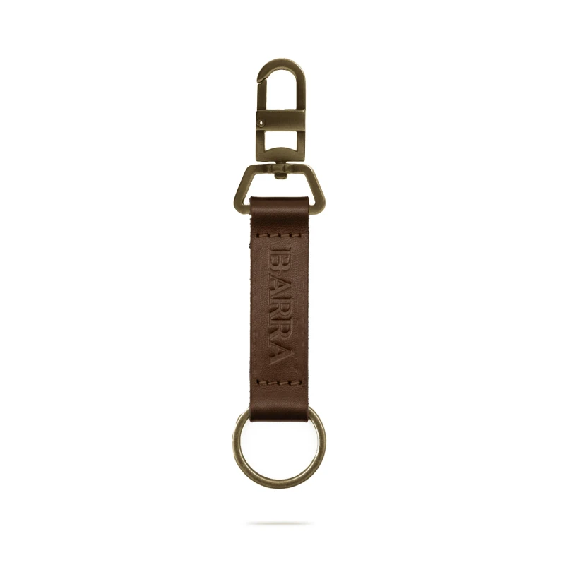 CHAVEIRO BARRA COURO LOGO MARROM