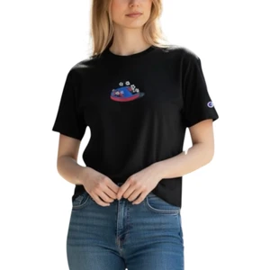 Camiseta Champion Feminina Cropped Flowers Black 2
