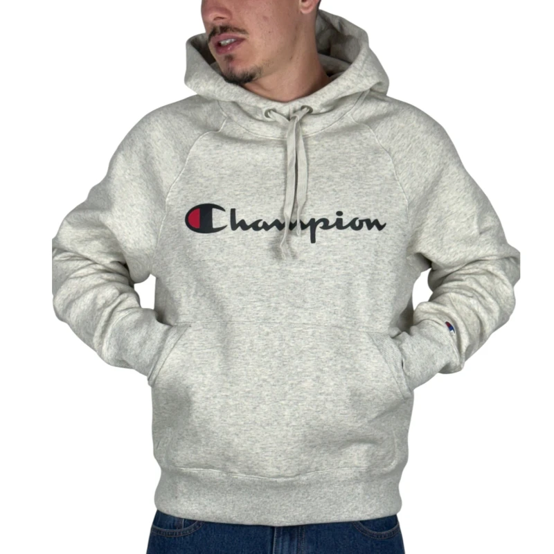 Moletom Champion Logo Script Ink Heather Grey