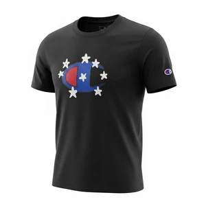 Camiseta Champion Infantil C Logo Stars Black 1