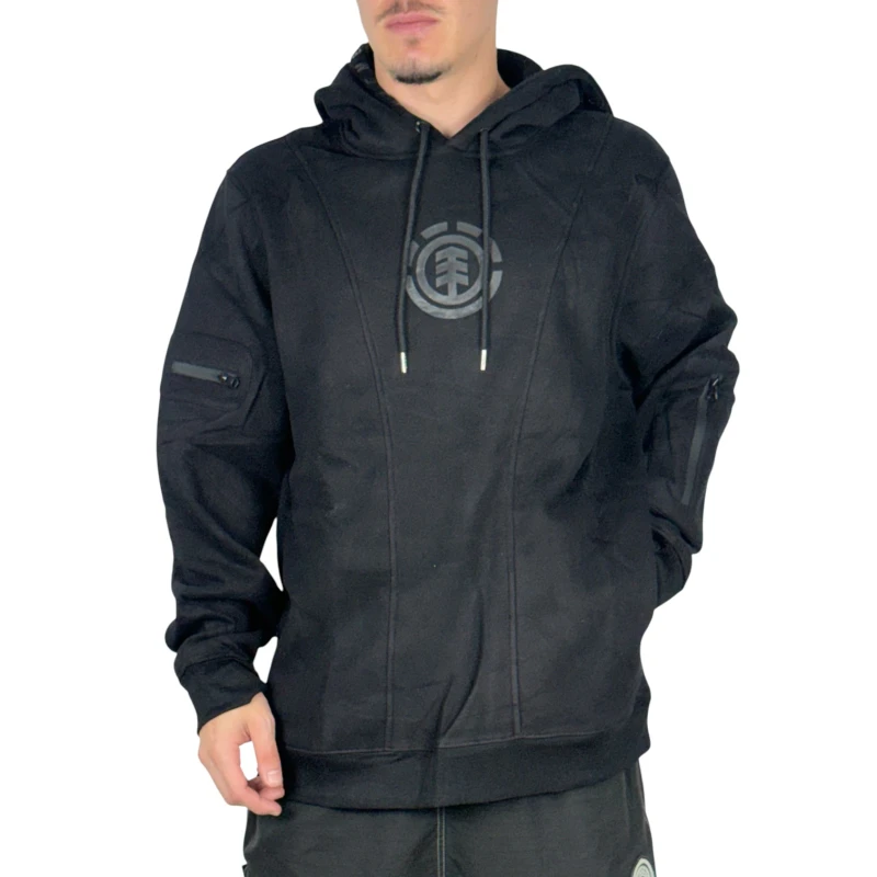 Moletom Element Center Logo Preto