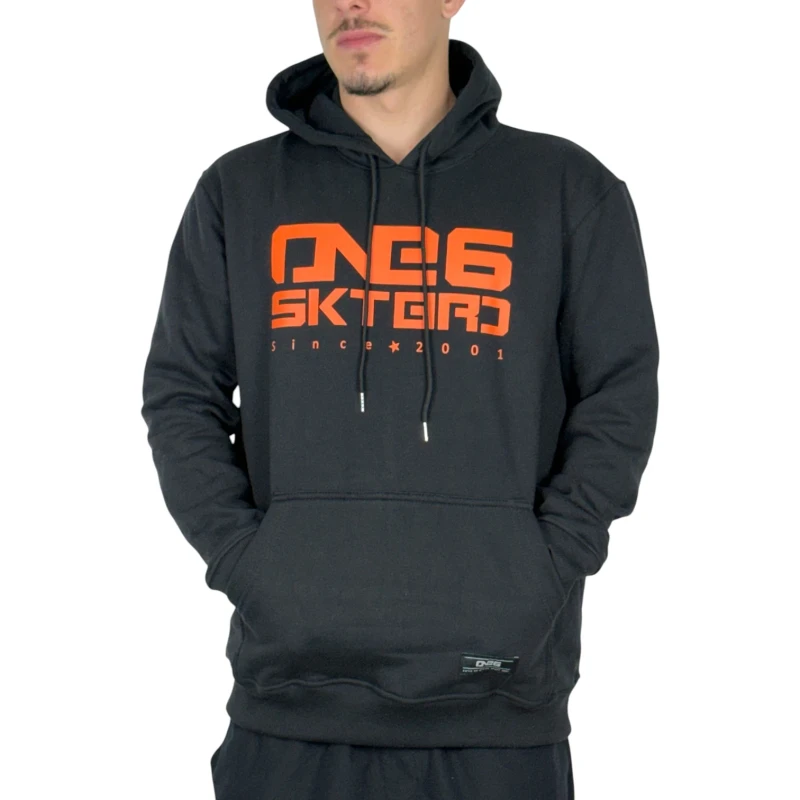 MOLETOM ONE SIX SINCE 2001 PRETO LARANJA