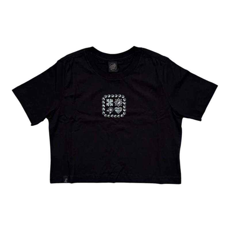 CAMISETA SANTA CRUZ FEMININO CROPPED STRANGER PRETO