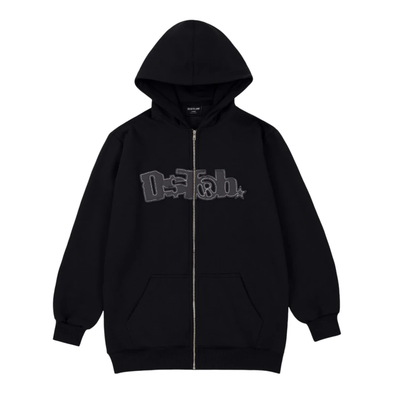 MOLETOM DISTURB ZIP BLACK
