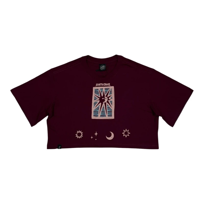 CAMISETA SANTA CRUZ FEMININA OVERSIZED SUN BORDO