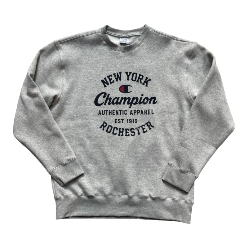 Moletom Champion Crewneck Vintage Ny Ash Htr Grey