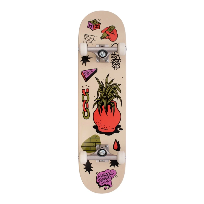 SKATE MONTADO CHAZE INICIANTE FLASH CREME