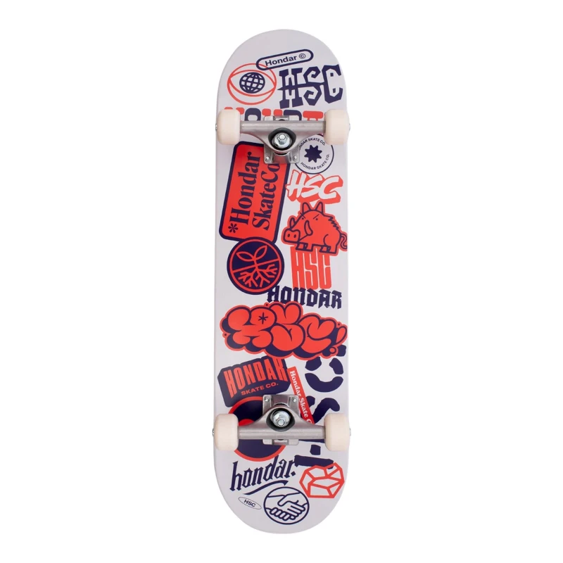 SKATE MONTADO HONDAR INICIANTE STICKER LARANJA
