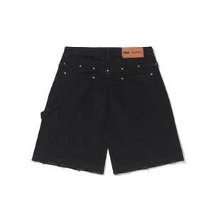 Bermuda Barra High Jeans Desconstruida Preta 2