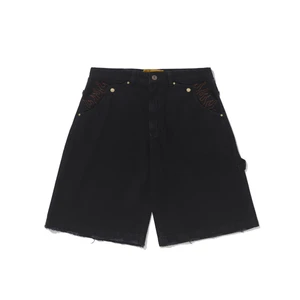 Bermuda Barra High Jeans Desconstruida Preta 1
