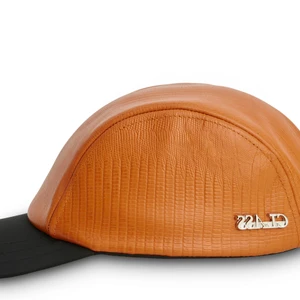 Boné Class 3 Panel Leather Orange Black 32676 2