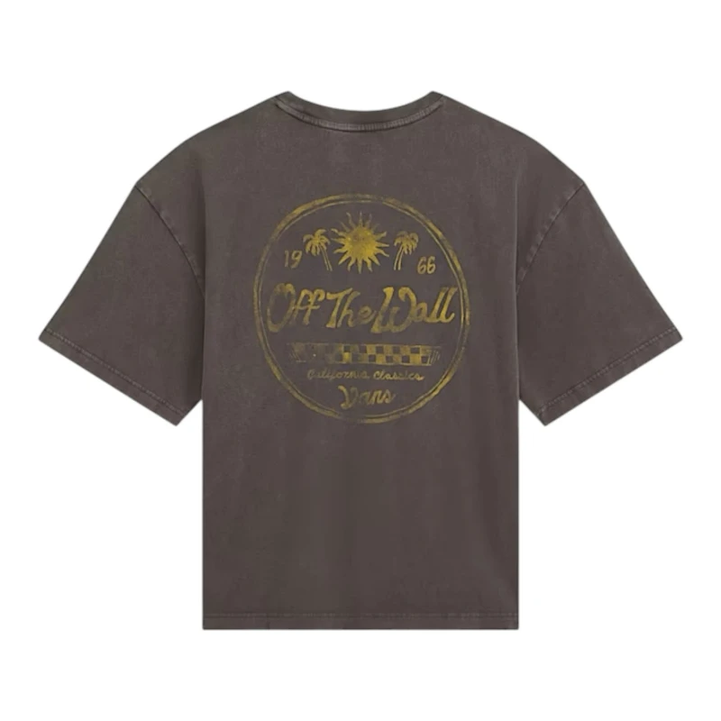 Camiseta Vans Feminina Faded Palms Faded Black