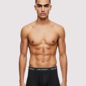 Boxer Off White Lab Brief With Fly 3 Pack Black 3