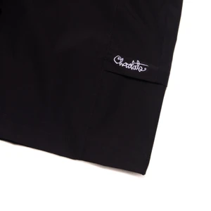 Bermuda Chocolate Sarja Elastico Script Preto 3