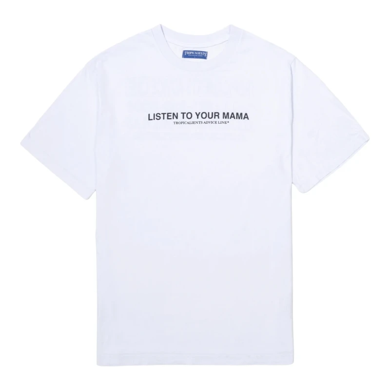 CAMISETA TROPICALIENTS LISTEN YOUR MAMA BRANCO