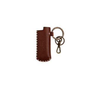 Porta Isqueiro Barra Couro Legitimo Retalhos Marrom 1