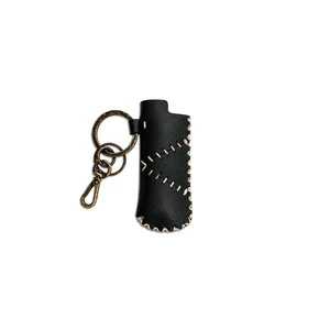 Porta Isqueiro Barra Couro Legitimo Retalhos Preto 2