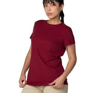 Camiseta Columbia Feminina Basica Bordado Merlot 2