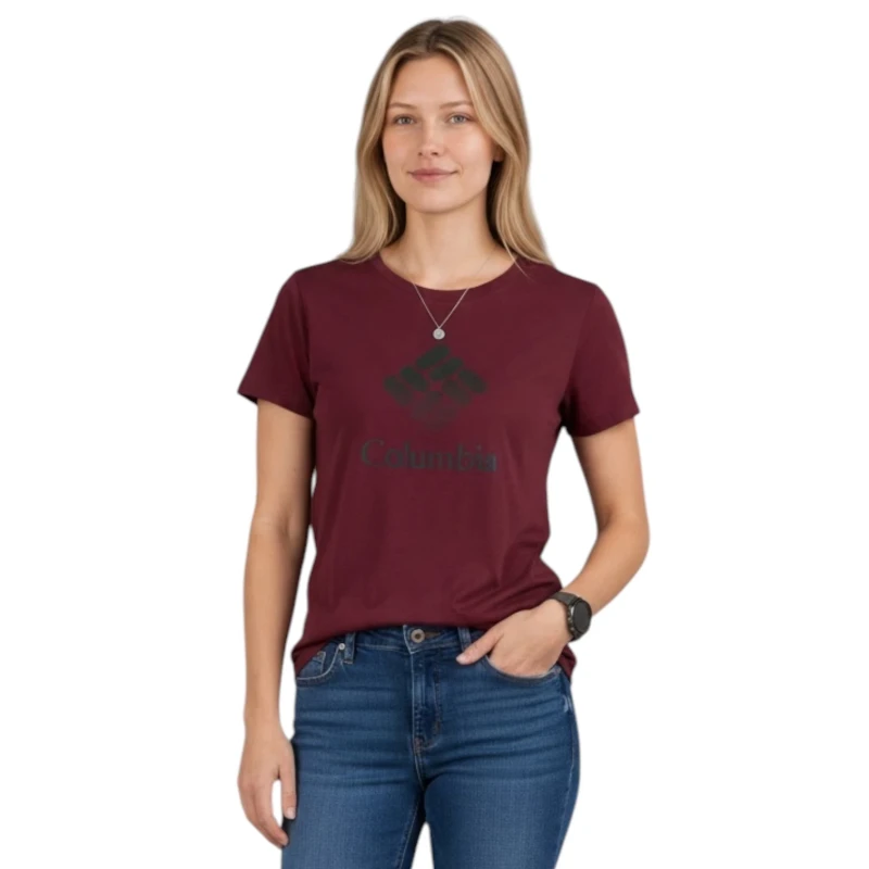CAMISETA COLUMBIA FEMININA NOCTURNAL CSC MERLOT